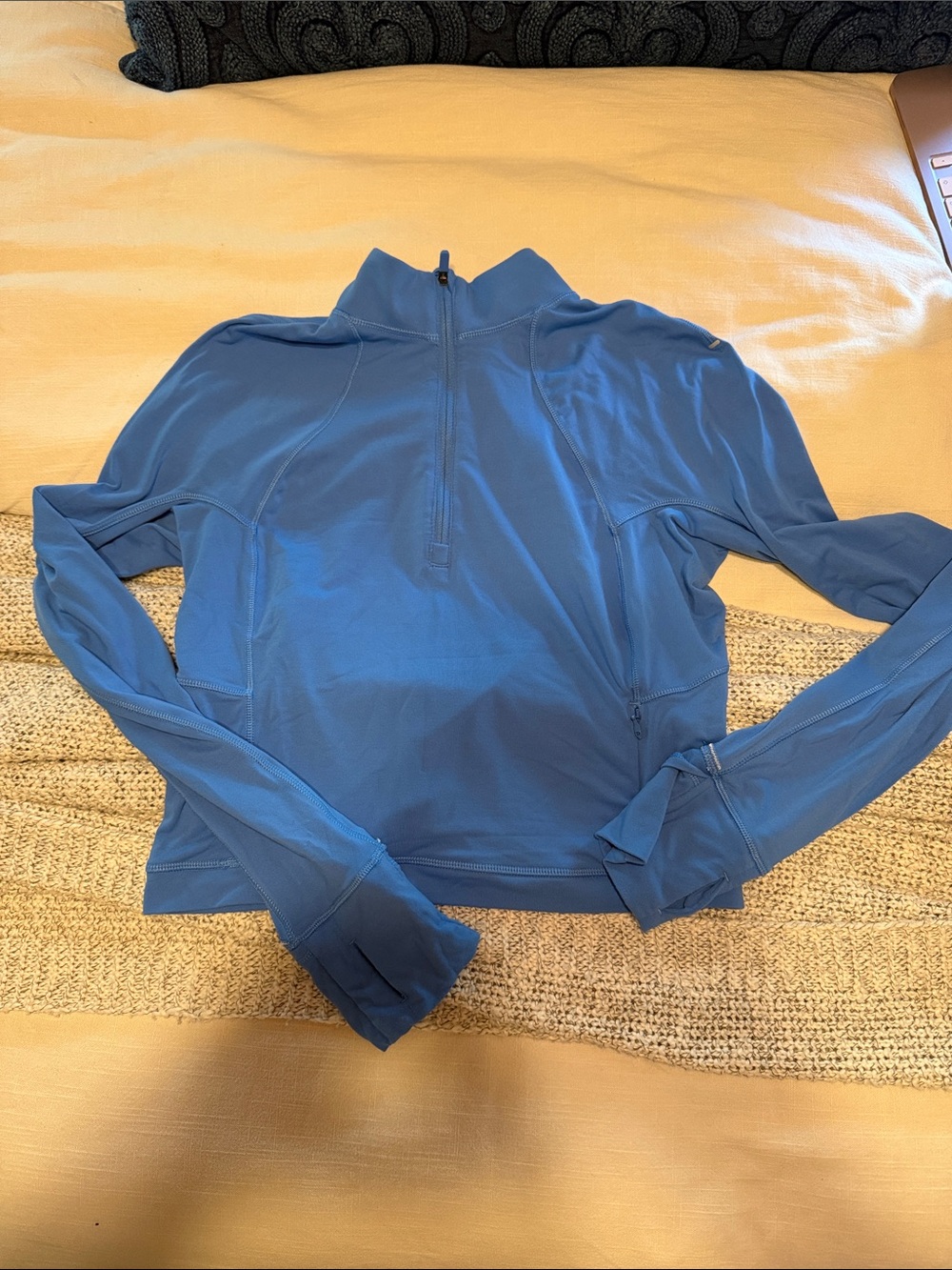 lululemon athletica Slate Blue Half-Zip Crop Pullover
